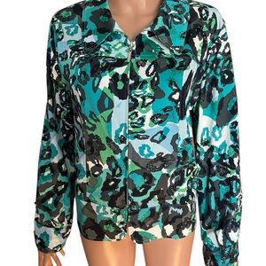 Erin London Multicolor Animal Print Blazer PXL Cotton